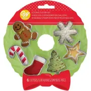 Mini Christmas Cookie Cutters Bite Size 6 shapes Wilton #2308-5456 Metal