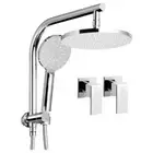 Cefito 9'' Rain Shower Head Set Handheld Round High Pressure Twins Tap