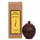 Lasa Aromatics Natural Solid Body Perfume Oil Coconut Long Lasting Wooden Jar 6g