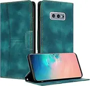 RADOO Compatible Samsung Galaxy S10E Case, Foldable PU Premium Leather Flip Mobile Phone Case with Card Slot Stand, Magnetic Closure, Shockproof Leather Case (Green)