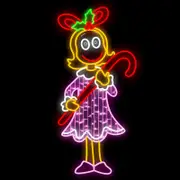 Christmas Girl with Candy Cane Rope Light Motif 120cm