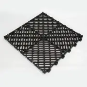 Boss Detail Interlocking Modular Garage Flooring Tile 12"x12"| 25 Count (Black)