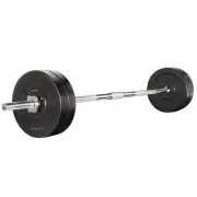 28Kg Barbell Weight Set Plates Bench Press Fitness Exercise Home Gym 168Cm rubbe