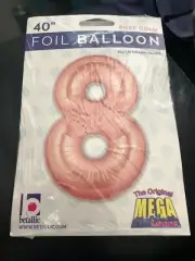 40" Number 8 - Rose Gold Megaloon Foil Mylar Balloon Pack of 1 by Betallic New!!