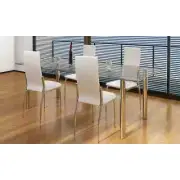 NNEVL Dining Chairs 4 pcs White Faux Leather