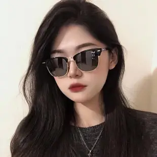 【RayBan 雷朋】復古眉框 金屬摺疊設計太陽眼鏡 RB2176 901 51mm RB3016摺疊款 黑框墨綠鏡片 公司貨