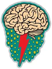 Brainstorming Brainstorm Idea Think Brain Car Bumper Vinyl Sticker Decal 3.5"X5"
