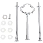 1set 2 3 Tier Cake Plate Stand Heavy Metal Center Handle Fitting Hardware6375