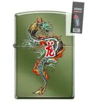 Zippo 82293 dragon chinese asian oriental tattoo fantasy Lighter + FLINT PACK
