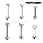 2-6PCS Lip Ring Labret Bar Stainless Steel Nose Stud Piercing Internal Thread