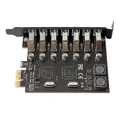 7-Port PCI-E Express To USB 3.0 Expansion Card Adapter External Controller Hub