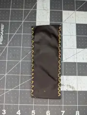 Hand Made Leather Knife Slip With Orange Stitching
