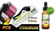 2x TMT Derma Micro Skin Roller Kit (1.5-2.0mm) Vitamin C Serum, Hyaluronic Acid