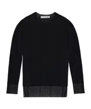 semi-sheer blouse XS black