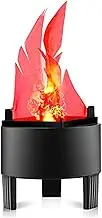 ELEOPTION Portable Electronic LED Fire Flame Simulated Flame Effect Light with no Heat Base Support Great for Night Clubs, Mobile DJs, Stage Productions, Schools,Back Yard, Parties