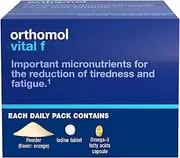 Orthomol Vital F Powder & Tablet Packet, Women's Multivitamin, 30-Day Supply, Vitamins A, B, C, D, E, K, Calcium, Iodine, Omega-3