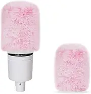 Geekria for Creators Furry Windscreen for 1.5'' (38mm) Diameter Microphones, Mic DeadCat Wind Cover Muff, Fluff Cover Windshield Compatible with FIFINE A6 (Pink / 2 Pack)