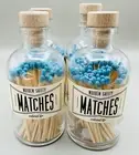 Vintage Style Apothecary Jar Safety Matches Aqua 100ct