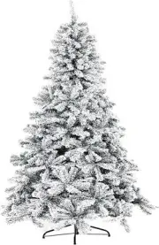 Oakmont 6 FT Artificial Christmas Snow Tree, Hinged Xmas Full Tree for Holida...