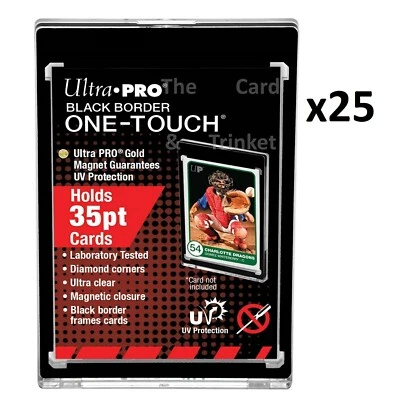 25x Ultra PRO One-Touch 35pt BLACK BORDER Magnetic Card Display Holder Protector