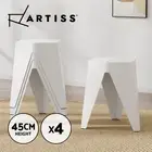 Artiss 4x Puzzle Stool Plastic Bar Stools Stackable Foot Stool Side Table White