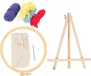 PERSELOSO 1Set Punch Needle Embroidery Kit for Adults Complete Craft Kit with Threader Fabric Hoop for Beginners for DIY Art Projects