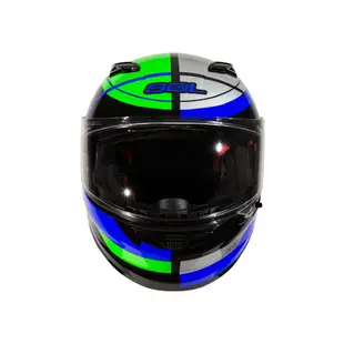 【SOL Helmets】SF-6全罩式安全帽 (超視界_黑/綠銀) ｜ SOL安全帽官方商城