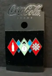 Coca-Cola Christmas Lapel Pin Collectable Enjoy Coke America Cap Brand C