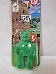 Erin the Bear 1997 McDonald's Ty Beanie Baby with rare 1993 Oak Brook tag errors