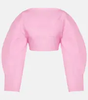 [Jacquemus] Jacquemus Casaco wool and silk crop top UK 12 pink