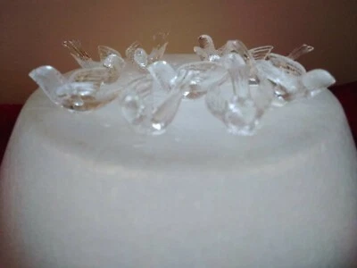 30 LARGE CLEAR FEATHERED DOVE BIRDS BULBS Ceramic Christmas Tree Lights