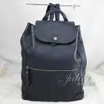 【茱麗葉精品】二手商品【9.5成新】LONGCHAMP LE PLIAGE 經典牛皮束口扣式後背包.深藍#735 現貨