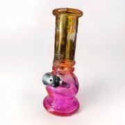 Glass Smoking Pipe Pink with Water Pourer, Cone Piece & Stem | Free Postage