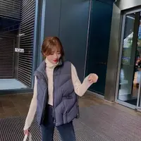 在飛比找momo購物網優惠-【M SELECT】韓 女款 高磅數純色側拉鍊舖棉背心