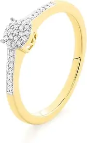[Ordaamis] Solid 18K Gold Vermeil CZ Diamond Cluster Ring, Jewelry for Women