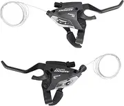 ZUKKA Bicycle Shifter 24 Speed Bicycle Bicycle Brake Levers 3 x 8 Speed with Gear Indicator and V Brake Cable Left Right Brake Lever Shifter Set for Mountain Bike, Road Bike