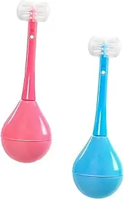 WATIIFUFU Kids' Toothbrush 2 Pack Tumbler Design Soft Supple Bristles Ergonomic Handle Pp Silicone Australia