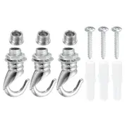 41mmx23mm Ceiling Hook, 3 Pack Screw Hooks Light Fixtures Accessory Silver Tone