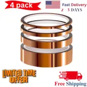 High Temp Tape, 4 Pack Polyimide High Temperature Resistant Tape Multi-Sized
