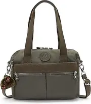 [Kipling] Women's Klara Handbag, Organize Accessories, Removable Shoulder Strap, Dual Carry Handles, Crinkle Nylon Bag