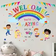 Amimagen You are Amazing Inspirational Quotes Classroom Wall Stickers - Reading Corner Rainbow Wall Decals - Nursery Kids Room Daycare Playroom Classroom Wall Decor