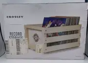 Crosley AC1004A-NAT Record Storage Crate Holds up to 75 Albums, Natural
