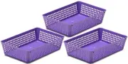 3-Pack Plastic Storage Baskets for Office Drawer, Desk, 32-1182-3