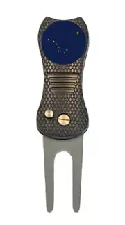 Alaska State Flag Golf Ball Marker + Premium Switchblade Divot Tool