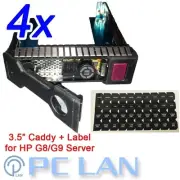 4x 3.5" LFF SAS SATA HDD Tray Caddy for HP G8 DL380e DL385p with Label