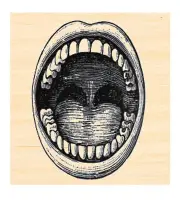 P135 Victorian Mouth wide open- rubber stamp