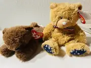 TY Beanie Baby - LOGGER the Brown Bear 6” Uncle Sam MWMTs Stuffed Animal Toy Of