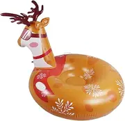 Abaodam 1 PC Inflatable Deer Shape Snow Sled Tube Durable PVC High Wear Resistance Comfortable Design for Winter Outdoor Fun Easy to Fold After Deflation
