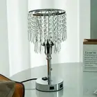 Crystal USB Table Lamp Table Bedside Counter Lamp Touch Type + Touch Bulb AA