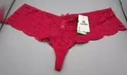 b. tempt'd Wacoal~L 7~945144~Persian Red Ciao Bella Low Rise Tanga Panty
